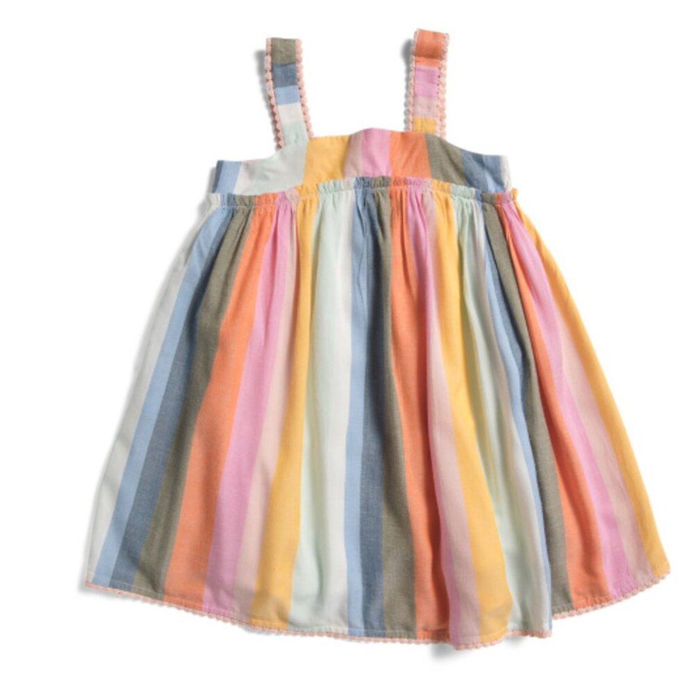 TAHARI Toddler Girls Ball Fringe Strappy Dress